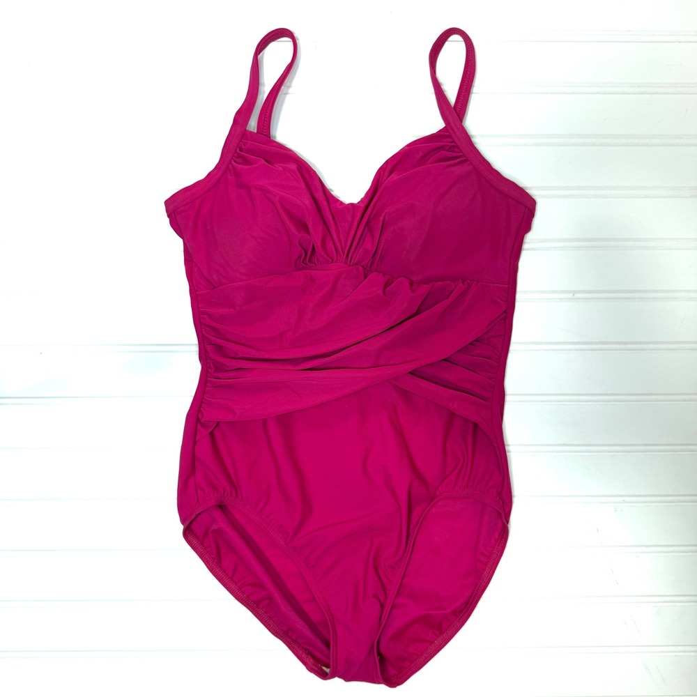 Lands' End Women's One-Piece Swimsuit, Size 8, Magenta Pink, New Without Tags